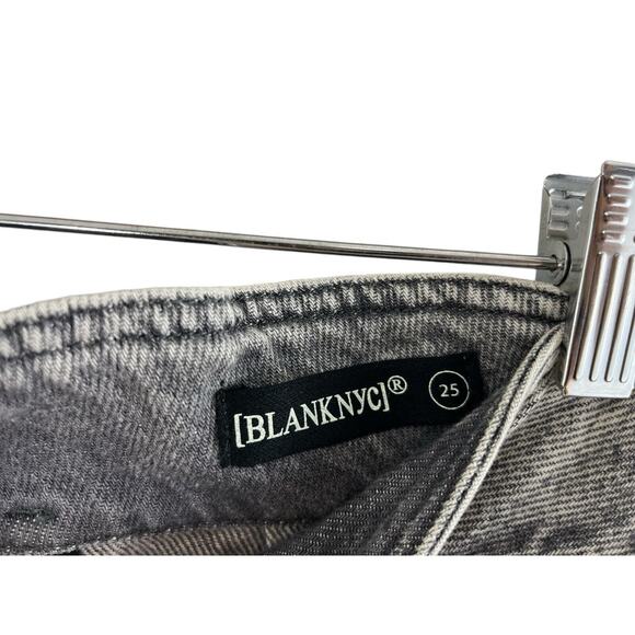 Blank NYC High Rise Shorts Denim Paper Bag Waist 25 Black Stone Wash Revolve y2k - Picture 5 of 6